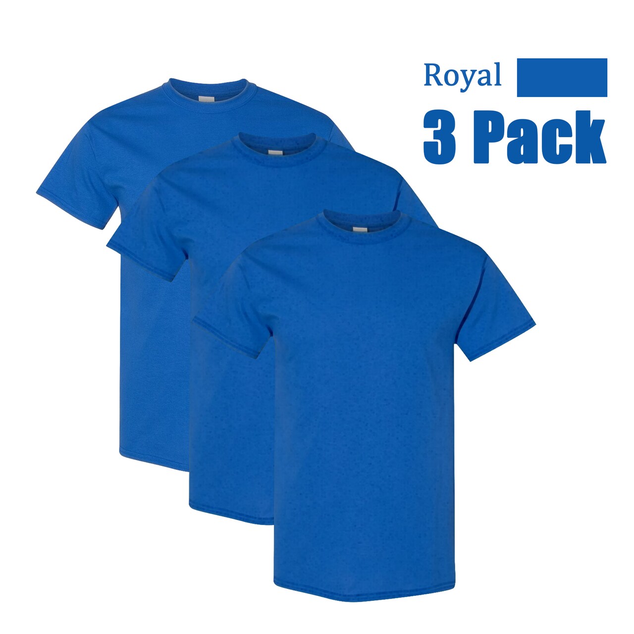 Gildan Royal T-sirt 3-Pack Heavy Cotton Tees – High Contrast Blanks for Cricut & Silhouette
